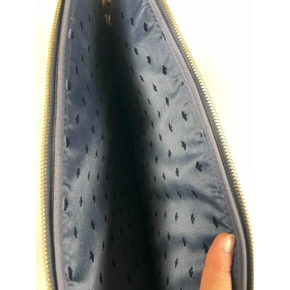 Kate Spade Women Apple Print Navy Blue Padded Laptop Tablet Sleeve Case - Picture 4 of 5